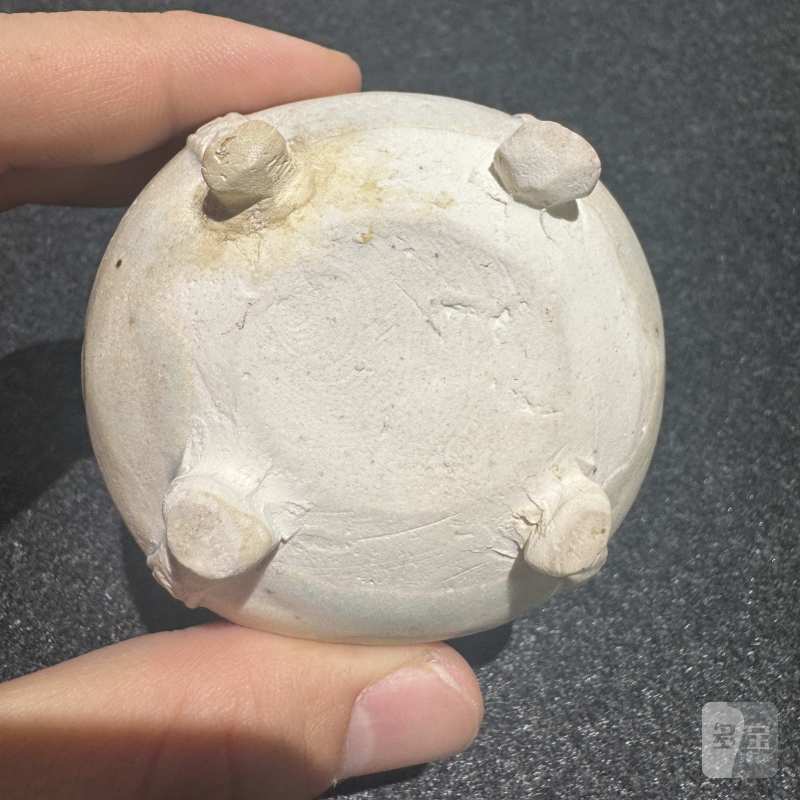 明 白釉印花绳纹水盂 - 图7